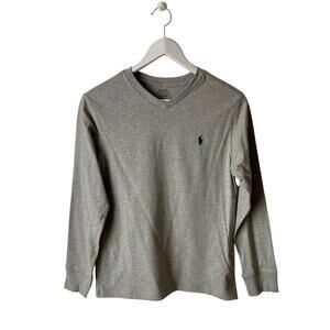 Polo Ralph Lauren Gray V-Neck Tee Size Medium (Boy)